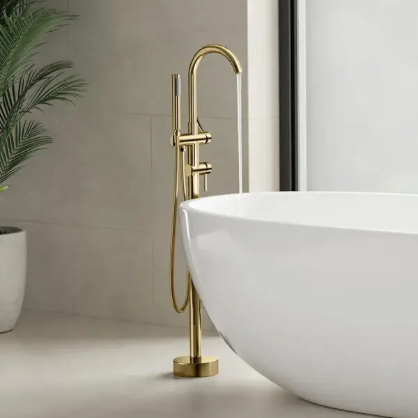 Baterie pentru cada Freestanding Rea Lungo Ortis Auriu Gold REA-B7430 - imagine 2