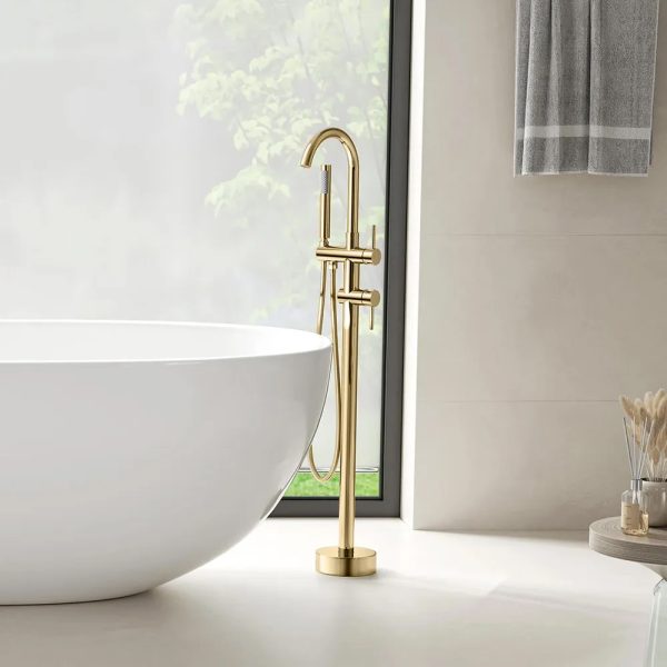 Baterie pentru cada Freestanding Rea Lungo Ortis Auriu Gold REA-B7430 - imagine 3