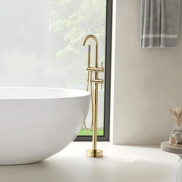 Baterie pentru cada Freestanding Rea Lungo Ortis Auriu Gold REA-B7430 - imagine 3