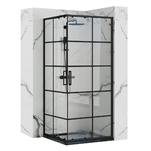 Cabina de dus Rea Concept Black/Negru 90x90 cm REA-K5478