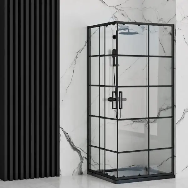 Cabina de dus Rea Concept Black/Negru 90x90 cm REA-K5478 - imagine 2