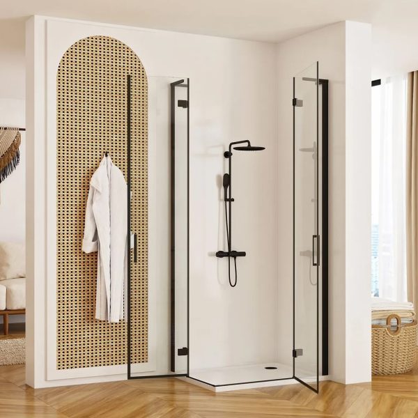 Cabina dus REA Hugo Double Black 80x80 REA-K6600 - imagine 3