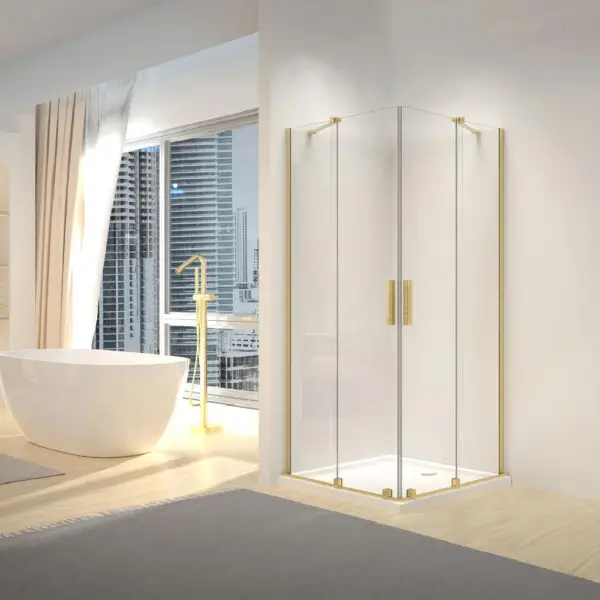 Cabina dus REA Montana Double Gold Brush 80x100 REA-K6635 - imagine 2