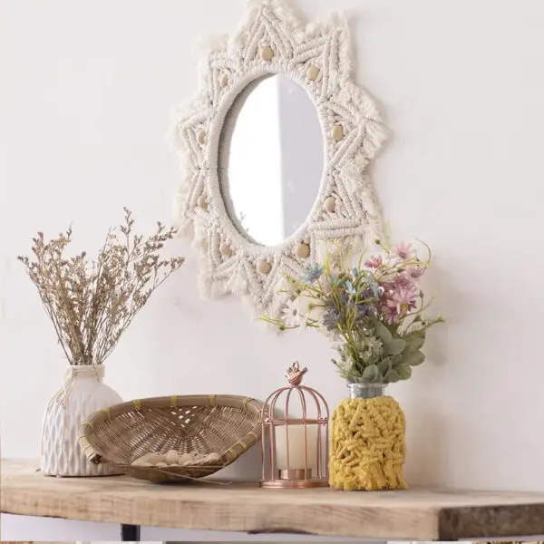 Oglinda perete Boho 50 cm HOM-03003 - imagine 2