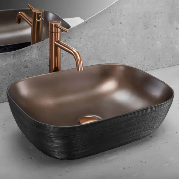Lavoar pe blat Rea Belinda cupru/negru REA-U6384 - imagine 2
