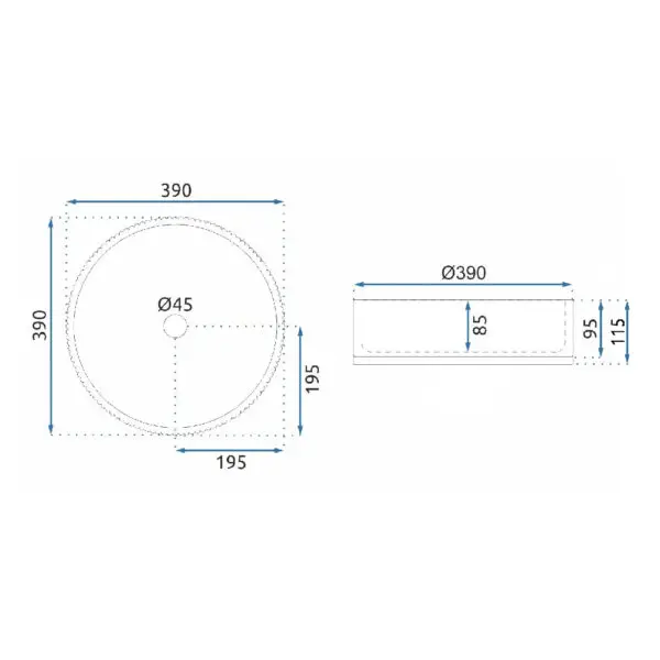 Lavoar pe blat Rea Cristal gri 39 REA-U8880 - imagine 5