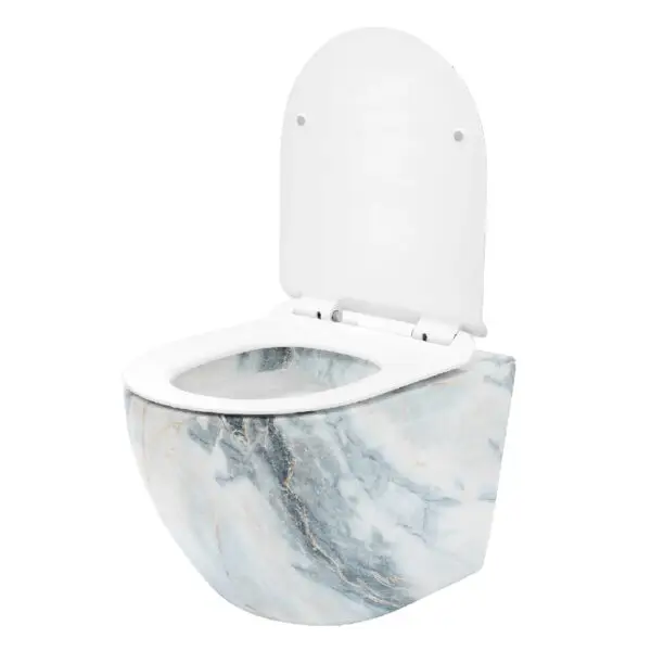 Set vas WC/toaleta suspendat Rea Carlos granit stralucitor - imagine 2