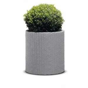 Ghiveci exterior cilindric imitatie ratan, polipropilena, Keter 36 L