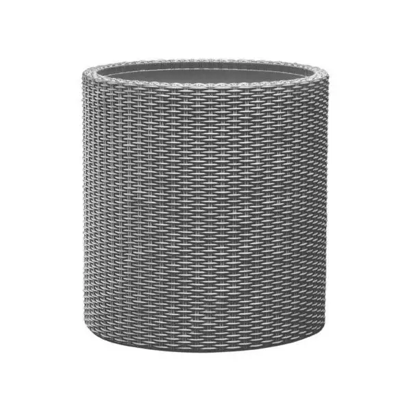 Ghiveci exterior cilindric imitatie ratan, polipropilena, Keter 36 L - imagine 2