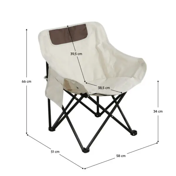 Scaun camping bej/negru - imagine 2