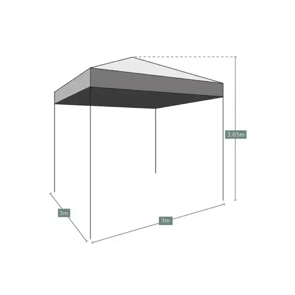 Cort tip pavilion pliabil rosu 3x3 m - imagine 2