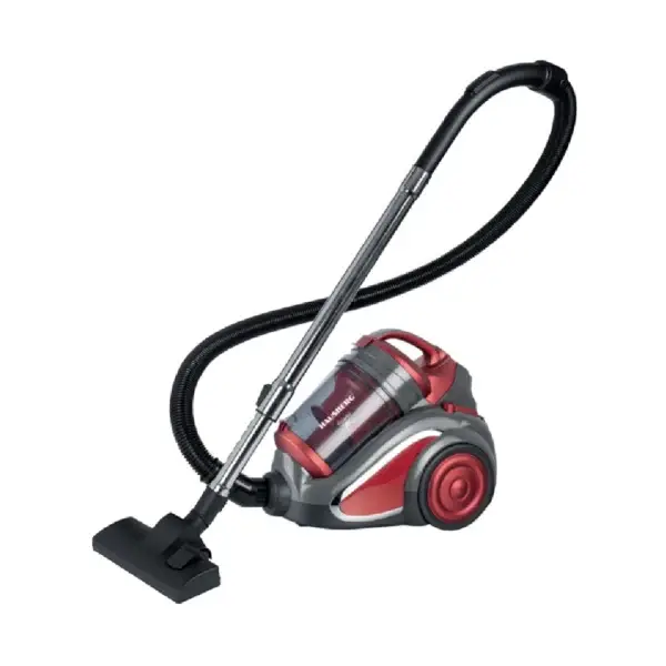 Aspirator fara sac HB-2820RS, 2200 W, 4.5 litri, 85dB, filtru lavabil, sistem multi-ciclon, Negru/Rosu