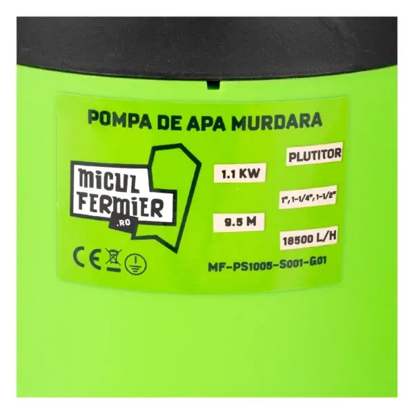 Pompa apa murdara cu plutitor, 1.1 kW, 18500l/h, 9.5m MF-PS1005-S001-G01 - imagine 2