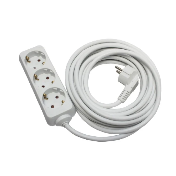 Prelungitor 3P 1.5m, 3x1mm2, alb