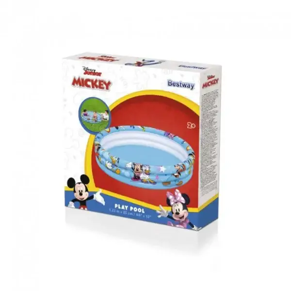 Piscina gonflabila pentru copii, rotunda, Mickey Mouse, 122x25 cm - imagine 2