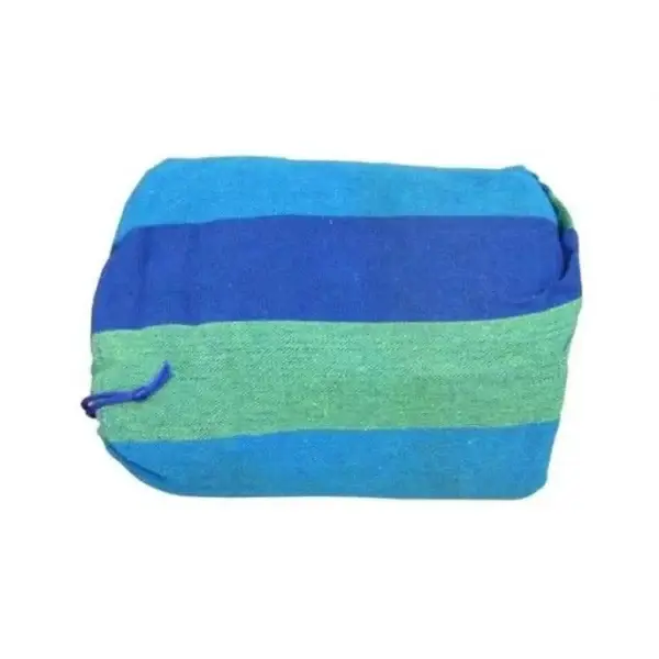 Hamac bumbac verde/albastru, max 150 kg, 200x150 cm - imagine 3