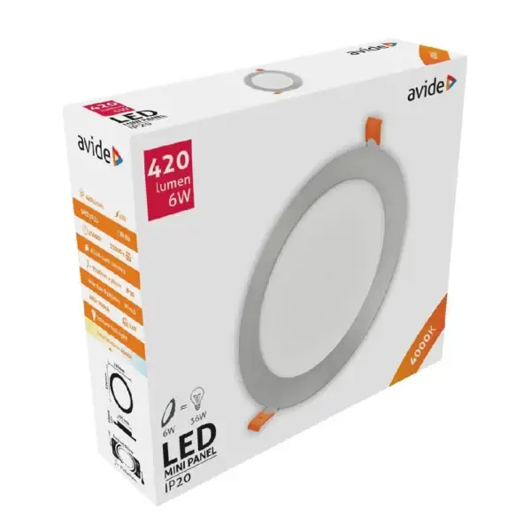 Plafoniera LED incorporabila 6W NW 4000K ACRPNW-R-6W-ALU-SN - imagine 2