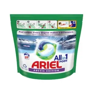 Detergent de rufe capsule Ariel All-in-One PODS Arctic Edition Color, 69 spalari