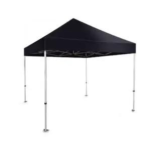 Cort tip pavilion pliabil negru 3x3 m