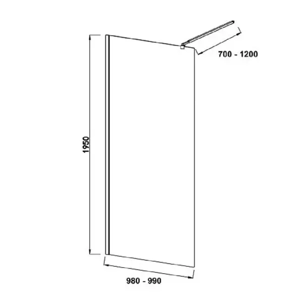 Paravan dus crom 98-99x195 cm Freedom II 8 mm MP100 - imagine 2