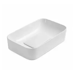 Lavoar ceramic pe blat alb lucios Luna 610 mm