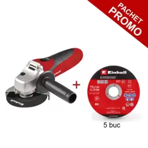 Pachet polizor unghiular Einhell TC-AG 115 4430618 + discuri de tăiere subțiri, Ø 115 mm, 5 buc. 711521