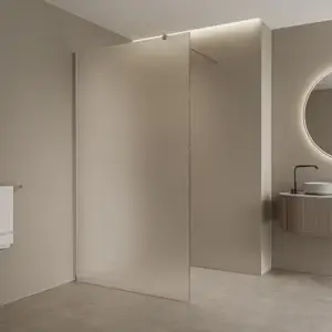 Paravan dus 90 cm, sticla mata, securizata 8 mm, profil crom – DY101