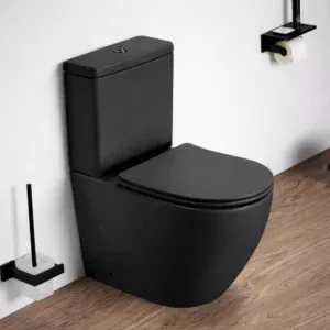 Vas WC Riviera negru rimless + rezervor + capac - A2342MB