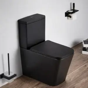Vas WC Crystal negru rimless + rezervor + capac – 2920AMB