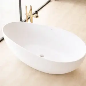 Cada de baie freestanding 160 x 80 cm Corian alb mat S51680