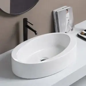 Lavoar ceramic pe blat Opera 600x365x150 mm - alb lucios LUC78955