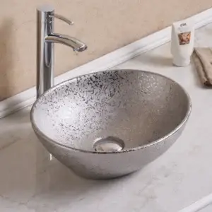 Lavoar ceramic pe blat Coral 405x330x140 mm - argintiu 7138SS