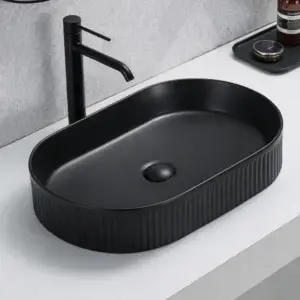 Lavoar ceramic pe blat Linea 510x140x133 mm - negru mat 78607MB