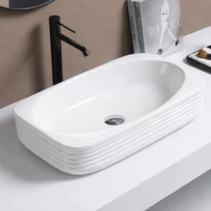 Lavoar ceramic pe blat Prime 600x350x135 mm - alb lucios LUC78999