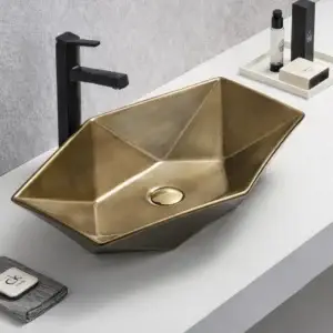 Lavoar ceramic pe blat Suprema 635x410x135 mm – auriu C78125CL-1