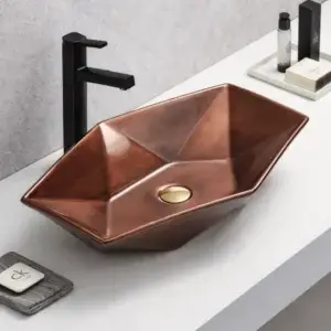 Lavoar ceramic pe blat Suprema 635x410x135 mm – cupru C78125CL-3