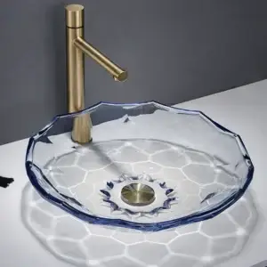 Lavoar ceramic pe blat Aqua 460x460x125 mm – albastru GL37-L1