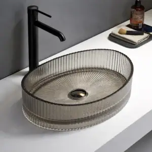 Lavoar ceramic pe blat Natura 500x375x140 mm – gri GL35G