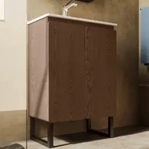 Mobilier de baie cu lavoar Monrea – 60 cm, finisaj lemn BPA2523-60