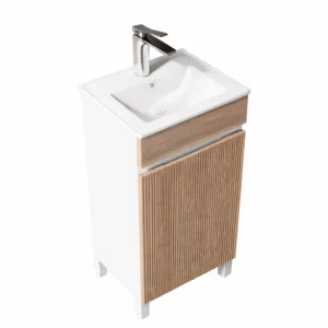 Mobilier de baie cu lavoar Zarena – 40 cm, finisaj lemn/alb BPA2526-40