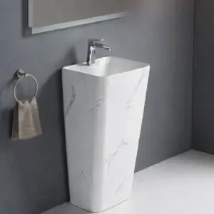 Lavoar ceramic stativ (pe podea) Rovera 420x355x845 mm, marmura, NB226Y-4