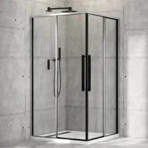 Cabina de dus Orion 6 mm, sticla clara, profil negru mat, 90 cm SGL-2102B