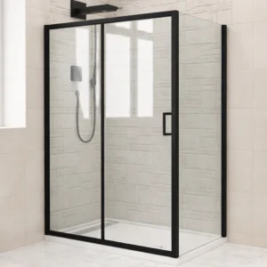 Cabina de dus Aquila 6 mm, sticla clara, profil negru mat, 80 cm SGL-3003B