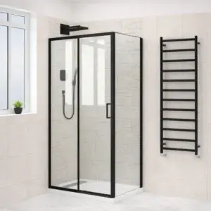 Cabina de dus Aquila 6 mm, sticla clara, profil negru mat, 80 cm SGL-3003B