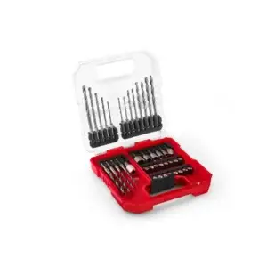 Set biti si burghie Einhell L-CASE 40 piese – Accesorii pentru lemn, metal si zidarie 49109053
