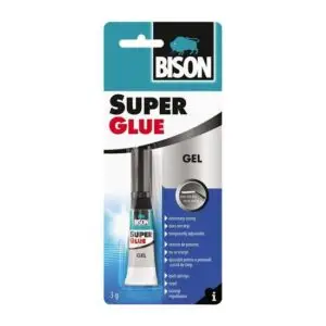 Adeziv instant cianoacrilat gel BISON Super Glue Gel, 3g blister 401005