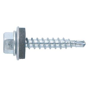 Șurub autoforant STARKFIX, cu cap hexagonal și șaibă EPDM, pentru metal, 4,8x35, zincat, 250buc 281422