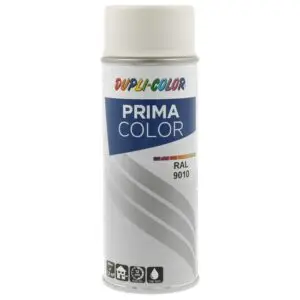 Vopsea spray acrilică DUPLI-COLOR PRIMA COLOR RAL9010 alb mat, 400ml 379891