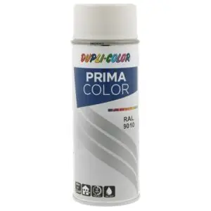 Vopsea spray acrilică DUPLI-COLOR PRIMA COLOR RAL9010 alb lucios, 400ml 379888