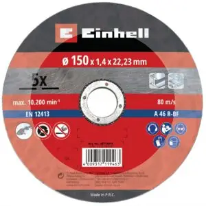 Set 5 discuri de taiere subtiri Einhell 150x1,4mm pentru polizor unghiular 49711946
